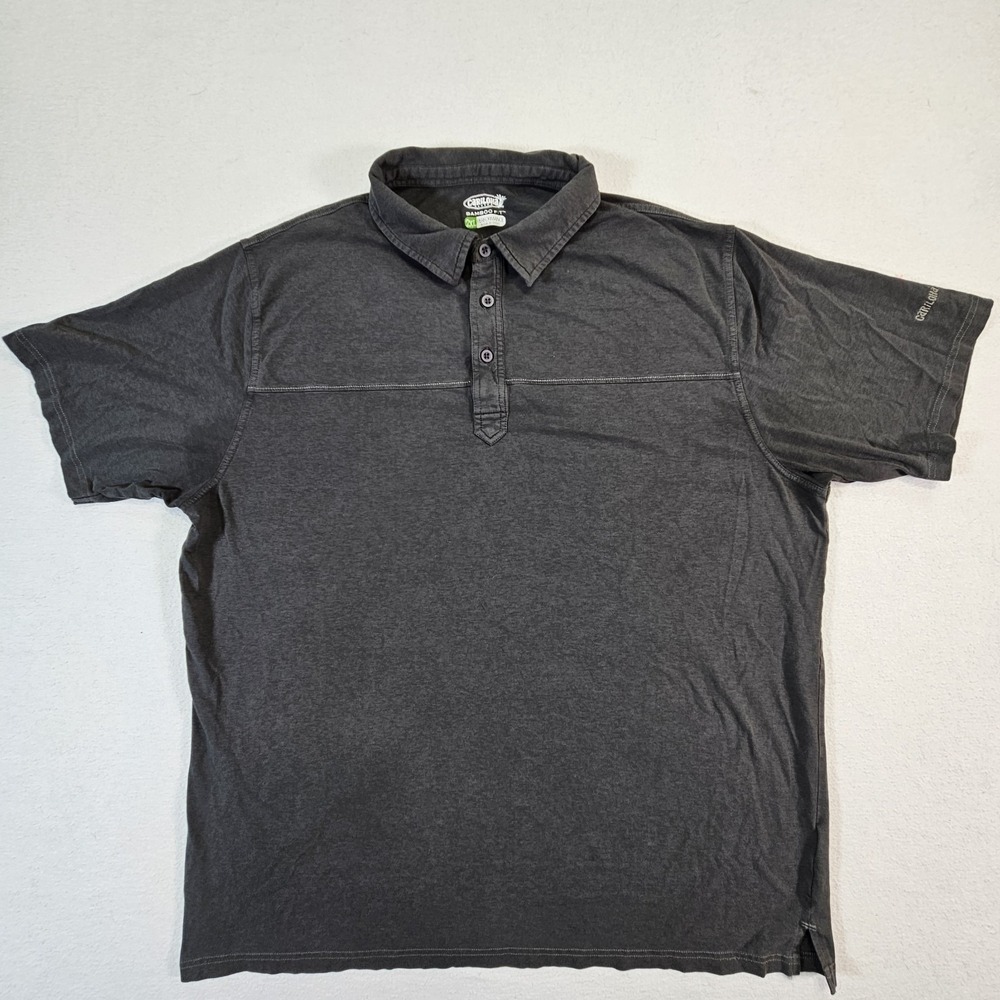 Cariloha Polo Shirt Mens 2XL XXL Gray Lightweight Organic Cotton Bamboo Stretch
